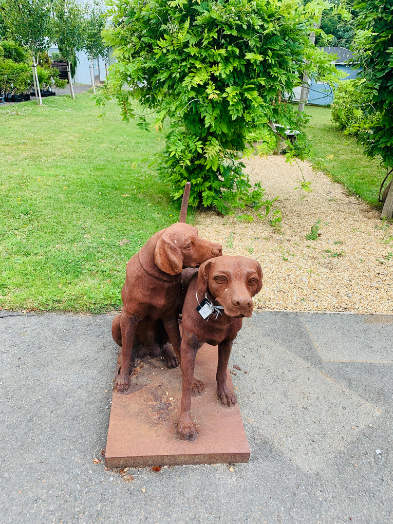 Snuggling Dog Statue