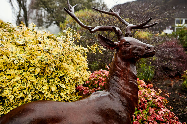 Standing Majestic Stag Statue Facing Left Right or Forward- Cast Iron