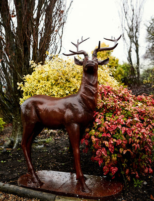 Standing Majestic Stag Statue Facing Left Right or Forward- Cast Iron 2x