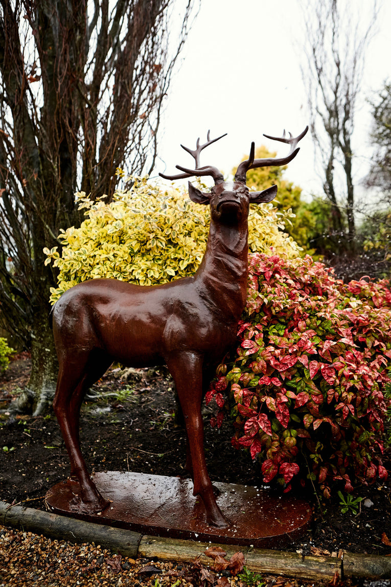 Standing Majestic Stag Statue Facing Left Right or Forward- Cast Iron